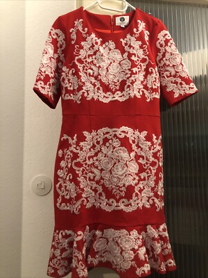 Comino Couture kleid Gr.8/EU 38,Damen,wie Neu,Rot/Weiß,SommerFit,Sauber,Qualität