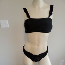 Womens Swimsuit 2 Piece Bikini Large Black