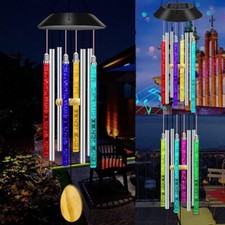 SOLAR POWERED LED COLOR CHANGING WIND CHIME LIGHT OUTDOOR GARDEN TREE DECOR