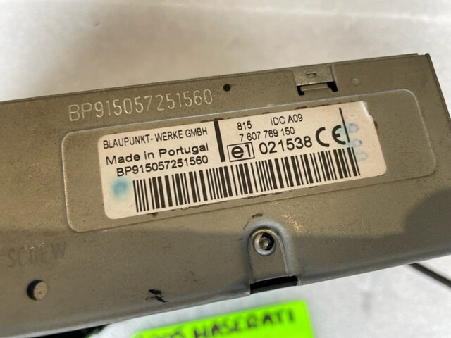 06 MASERATI QUATTROPORTE M139 OEM BLAUPUNKT 5 DISC CD CHANGER IN DASH 04-08