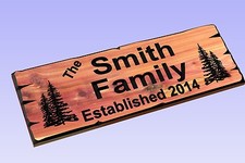 Personalized Custom Carved Cedar Wood Sign - Last Name Rustic Plaque Home Decor