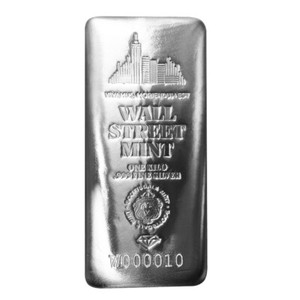 1 Kilo .999 Silver Bar Wall Street Mint Silver Bullion w/ Serial Number #A512