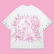 Gloomy Bear Emo, Punk, White  Pink Oversized XXL T shirt Mens Unisex Sizing