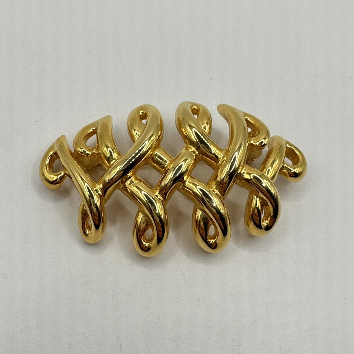 Kenneth Jay Lane KJL Gold Tone Brooch Pin Swirl Abstract | eBay