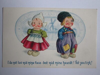 I Do Not Luv Mine Face! Vintage Comic Postkarte K28