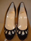 100% AUTHENTIC NEW WOMEN LOUBOUTIN BLACK GOTCHA PEEP PUMP/HEEL US 9 — photo 3