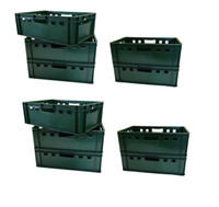 10 StüCk E2 Stapelbox GemüSekiste Vorratsbox Lagerbox Lebensmittelecht GrüN
