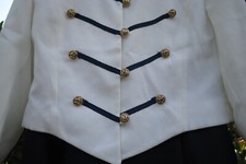 2-teiliger Anzug Gr.38..Marinestyle...Creme-weißer Kurzblazer + weite blaue Hose