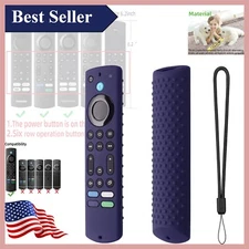Anti-Slip Remote Cover with Lanyard for Fire TV Stick 4K Max 2nd - Midnight Blue