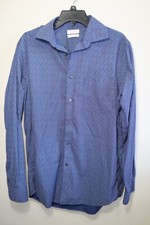 Calvin Klein, Long Sleeve, Regular Fit, Blue and White, Medium