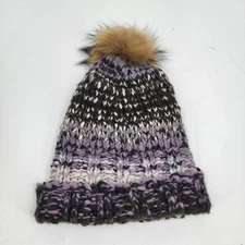 FRYE Chunky Degrade Faux Fur Beanie In Violet Black OSFM NWT $79
