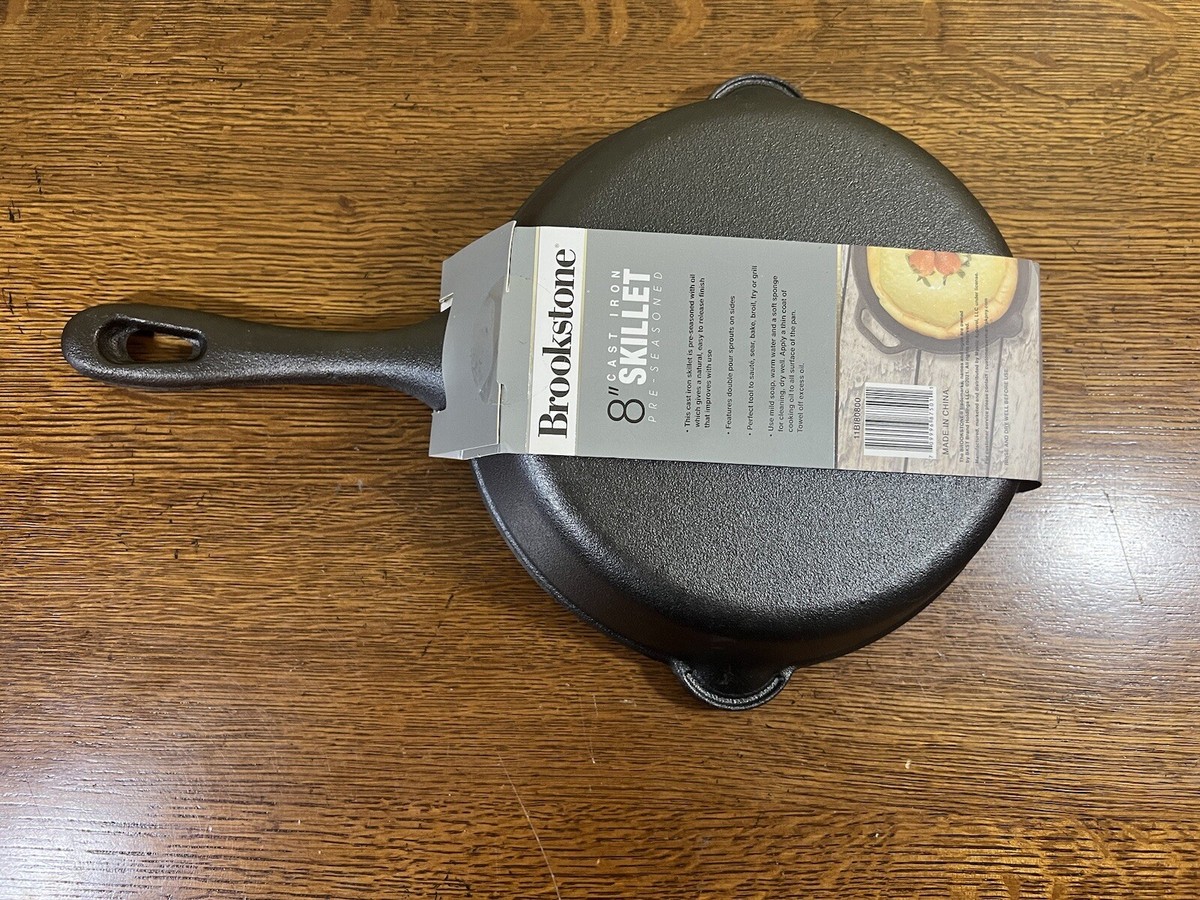 Brookstone 8” Cast Iron Skillet Double Spout New | eBay