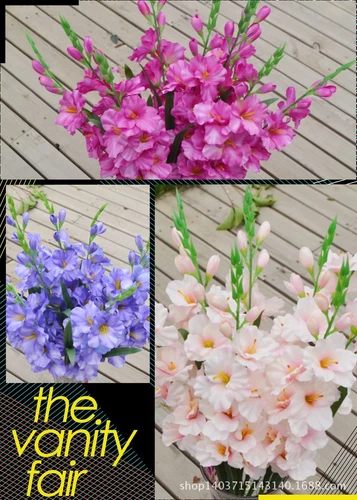 5 STEMS ARTIFICIAL SINGLE STEM GLADIOLUS GARDEN HOME WEDDING spray