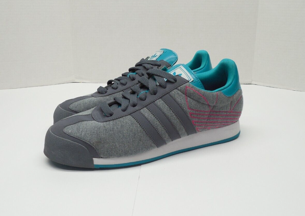 Adidas Samoa Men's Running Shoes Size 11 Sneakers Gray Pink Turquoise G99341