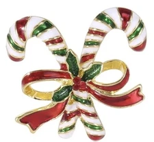 Colorful Candy Cane Chritmas Brooch Lapel Pin Gift Scarfs Jackets