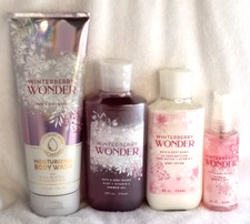 4 Bath Body Works WINTERBERRY WONDER Lotion Body Wash Shower Gel Mist Cranberry