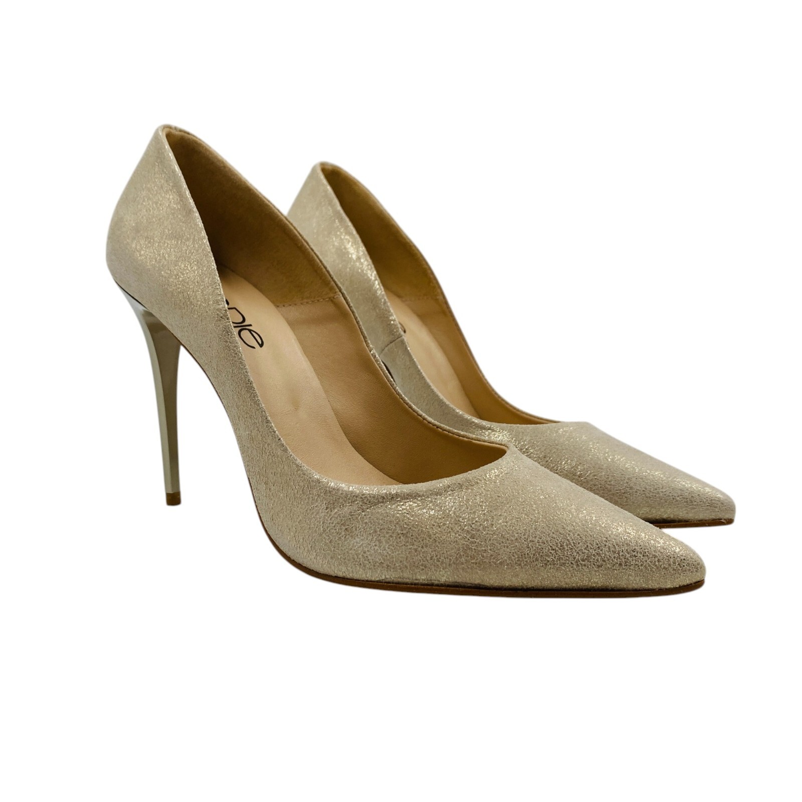 ELODIE Mujer Champagne Beige Cuero Tacones Altos Zapatos EUR 41 US 9.5 UK 7