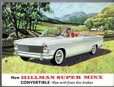 Hillman Super Minx Convertible Series II 1962-64 UK Market Foldout Brochure