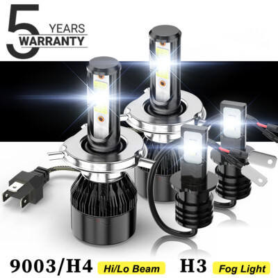 For Suzuki Grand Vitara 2001-2005 6000K LED Headlight + Fog Light Bulbs Combo 4x