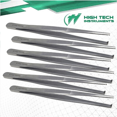 Pack of 6 Rat Tooth Tissue Thumb Forceps 6'' Surgical 1X2 Teeth