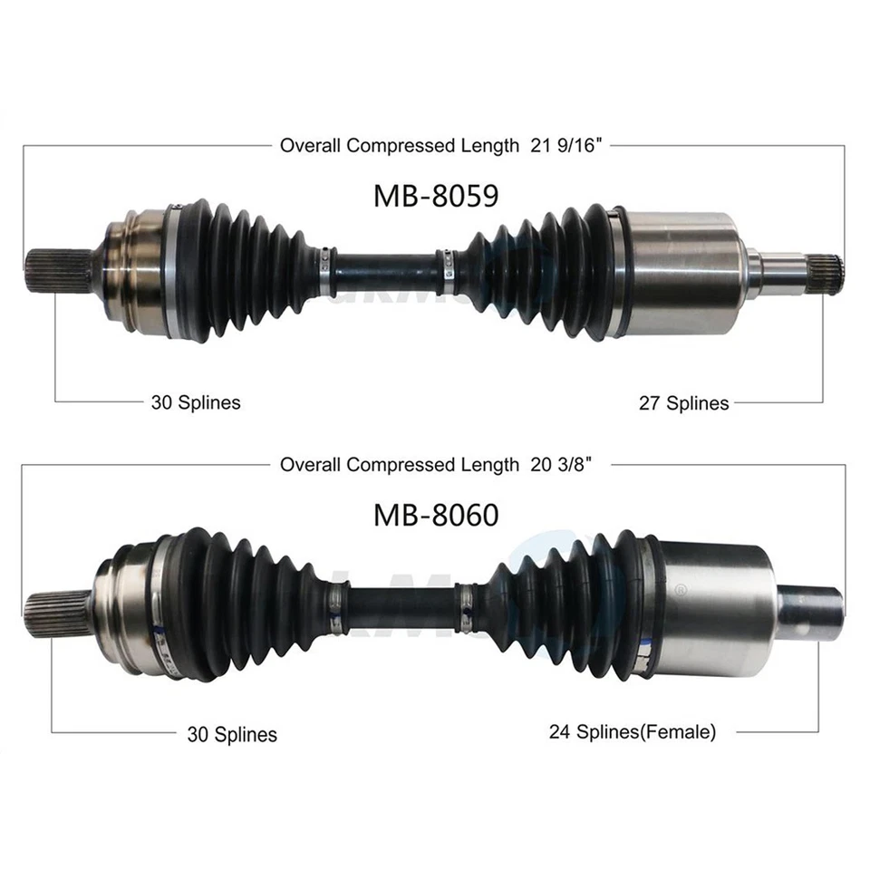 TrakMotive CV Axle Shaft CV joint 2x For from 2013 - 2015 Mercedes-Benz GLK250 - Image 2 of 4