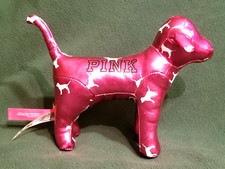 Victoria's Secret Pink Metallic Mini Dog Plush Collectible PINK