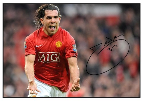 11407. Carlos Tevez Signed Pictures (A4 Prints) Man City United West Ham etc.