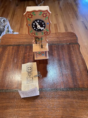 Vintage West Germany folk art Mini grandfather clock