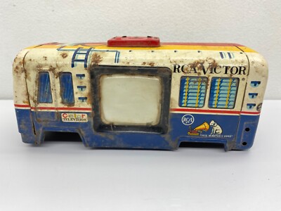 Vintage Tin Yonezawa NBC Television News Van RCA Victor Color Bus