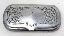 Antique Tin Aluminum Metal Clamshell Small Gl...