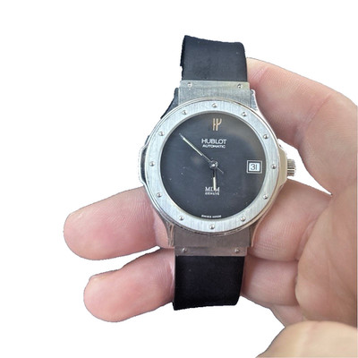 Hublot MDM Geneve Automatic Black Dial Rubber Strap Classic Wristwatch