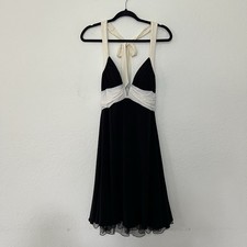 Vintage Speechless Y2K 90s Halter  Black White Dress Women’s Size Medium Tulle