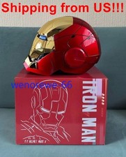 US  Gold Iron Man Mask Cosplay AUTOKING MK5 1:1 Helmet Wearable Voice-control