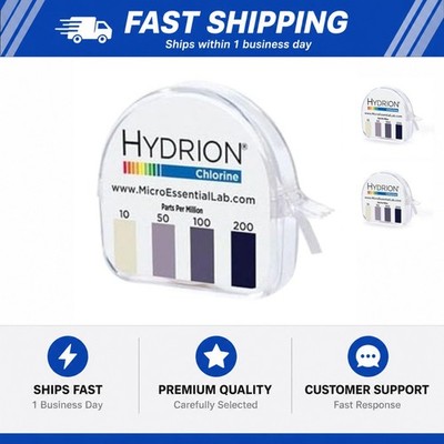 Micro Essential Lab CM-240 Hydrion Chlorine Dispenser 10-200 PPM Test Roll Plus