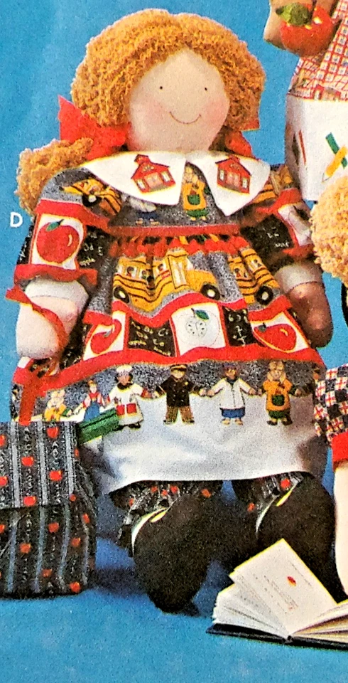 Simplicity 7284 Stuffed 22" Doll w/ Dresses, Pinafore, Shirt, Slip Pattern Uncut - Image 3 of 4