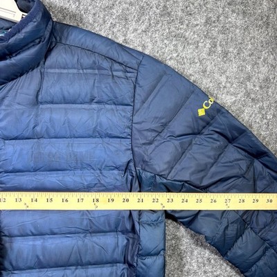 Columbia Sportswear Puffer Jacket Mens Large Blue Duck Down Full