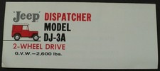 1959 Jeep Dispatcher Model Dj-3a 2wd Truck Brochure Willys Overland Original