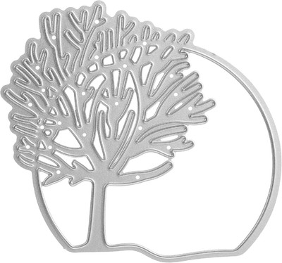 Silver Metal Tree Border Frame Dies for Card Making, Stencils Cutting Dies for P
