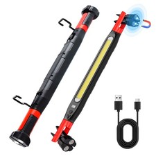USB Rechargeable COB Floodlight Work Light Bar White/Red Lamp w/ Matnetic & Hook