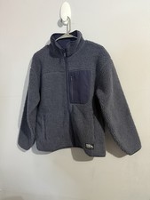 Eddie Bauer Sherpa Fleece Jacket Womens S Navy Blue Full Zip Lined Outdoor Cozy