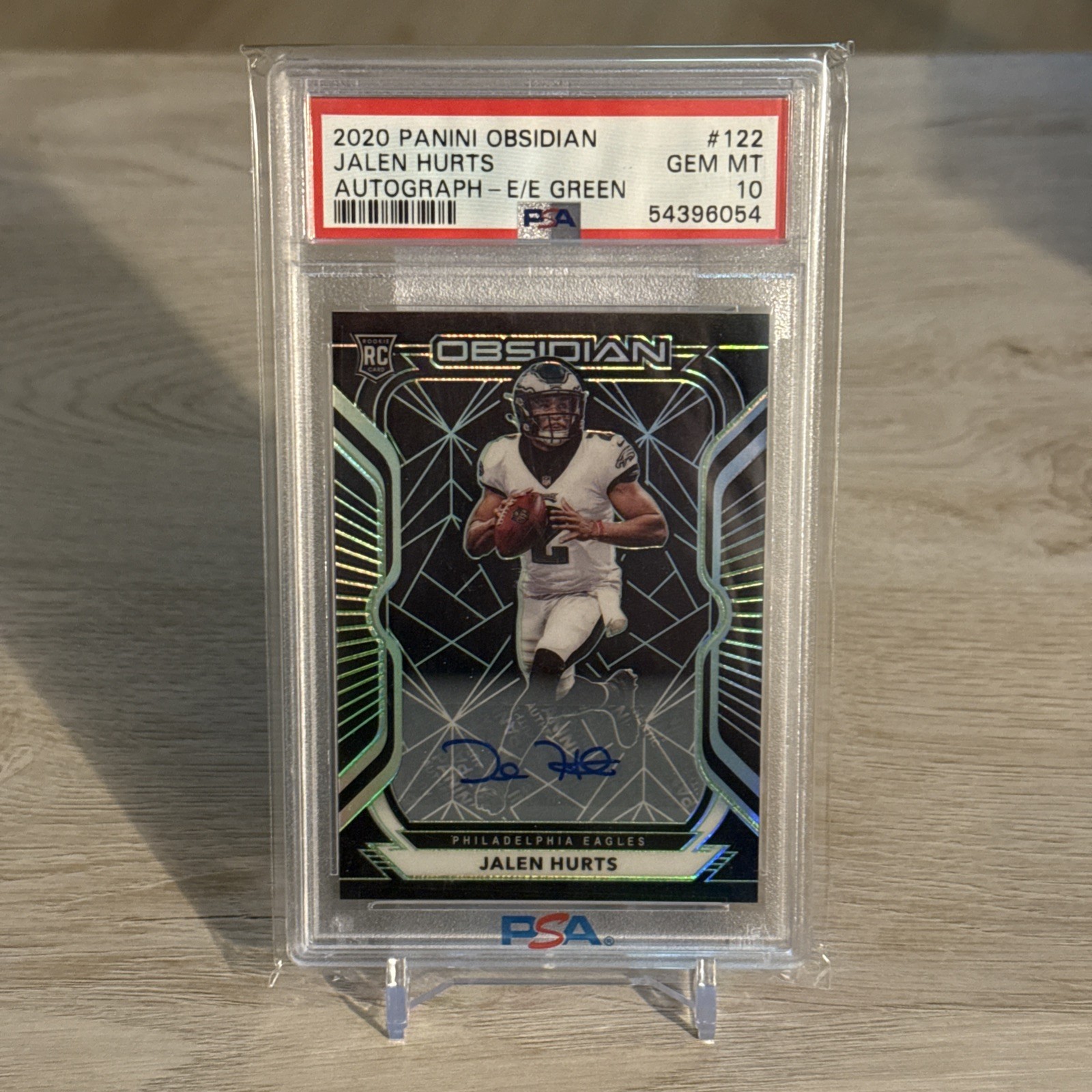 2020 Jalen Hurts Obsidian Electric Etch Green Auto RC /50 PSA 10 EAGLES POP 4