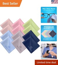 Scratch-Free Microfiber Cloths for Glasses  Screens - 7x6 in, Assorted Colors