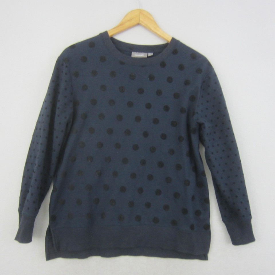 Sussan Jumper Womens Small Navy Spot Print Long Sleeve Crew Neck Sweatshirt