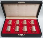 VINTAGE LUNT STERLING SILVER INDIVIDUAL'S SET OF 8 JIGGER CORDIAL CUPS