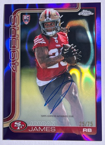 2025 Topps Chrome - Jordan James #RA-JJ - Purple Refractor /75 (AU, RC)
