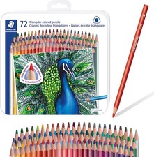 STAEDTLER Colored Pencils Set 72-Pack - Ergonomic Triangular Barrel, Smooth 4m