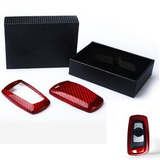1Pc Car Remote Key Case Shell Cover For BMW 1-6 Series X3 X5 Red Carbon Fiber A