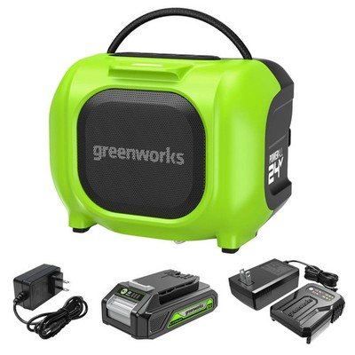 Greenworks 24V Cordless Battery Mini Bluetooth Speaker w/2Ah Battery & Charger