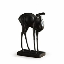 Deer Sculpture with Marble Base Minimalist for Living Room, Entryway,
