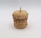 Mic Mac Mi'kmaq Basket Wood Splint Maine Ne Natural Lidded Covered Small Curly — photo 8